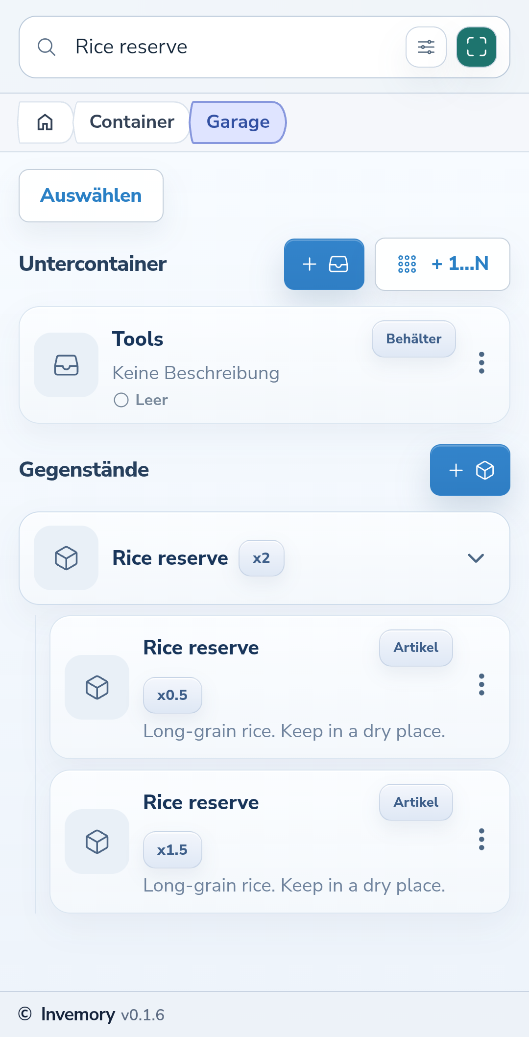 Verschobene Datensätze im Zielcontainer mit unveränderten Mengen.