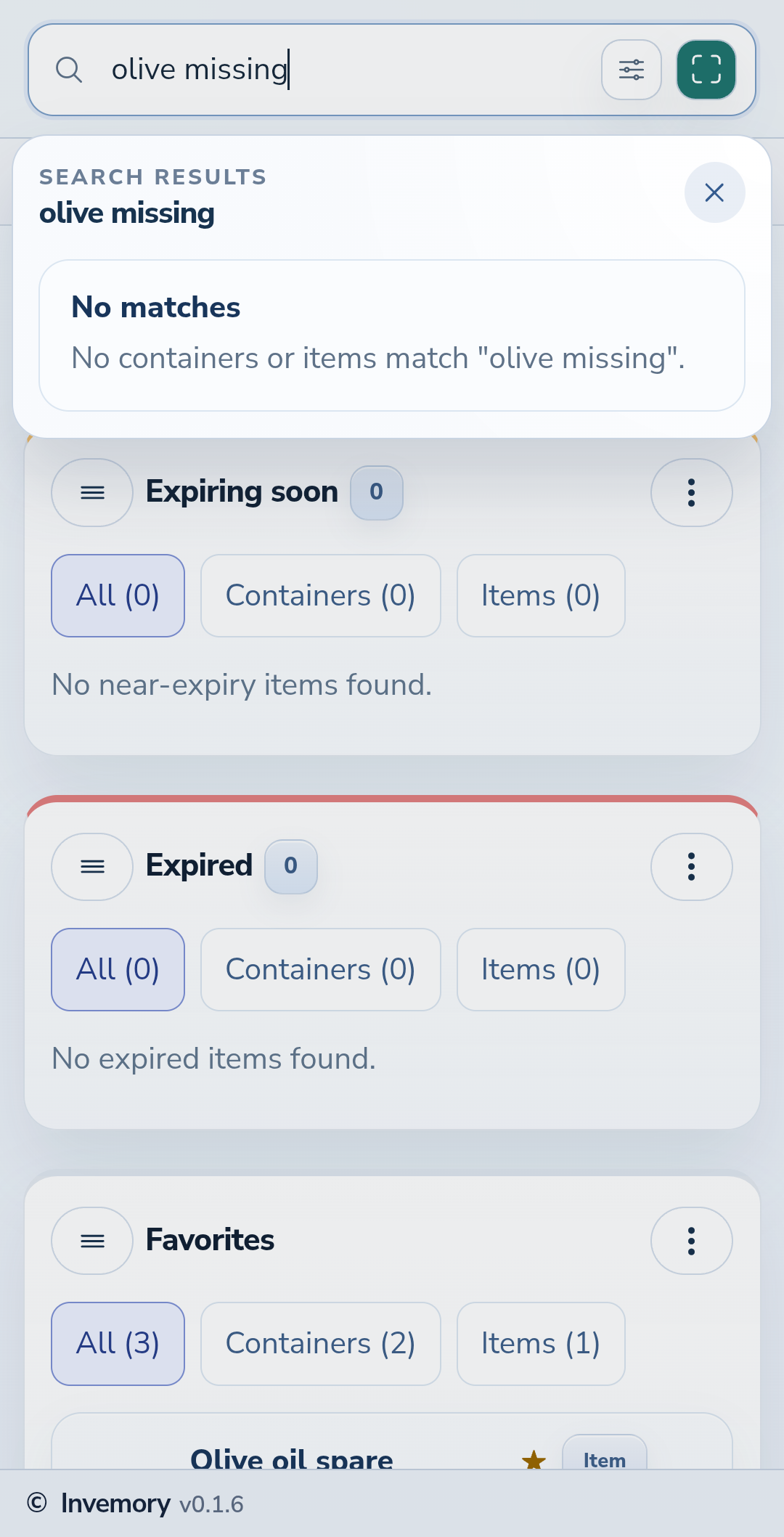 A query with no matching items or containers.
