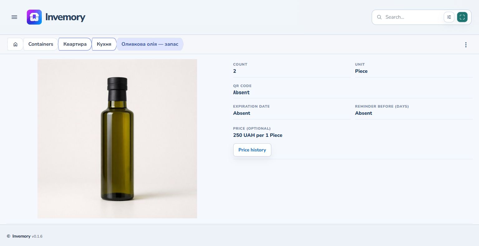 The saved unit price in the item details.